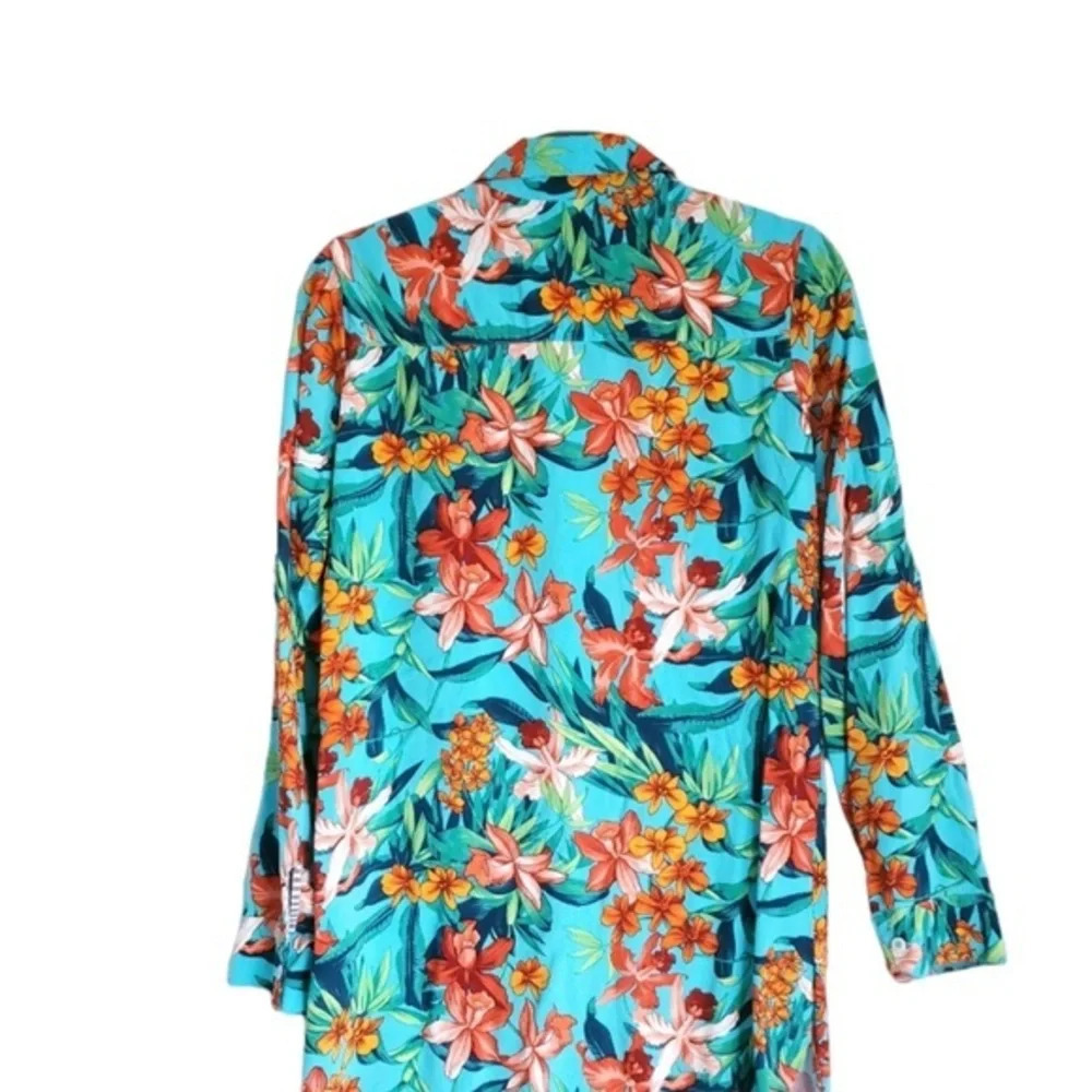 Tommy Bahama Tropical Cotton Tunic Beach Coverup SP - Picture 3 of 9